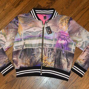 Save the Faith Brand~Boutique~NWT~Large~Short Zip up Jacket~Reversible~Nylon~